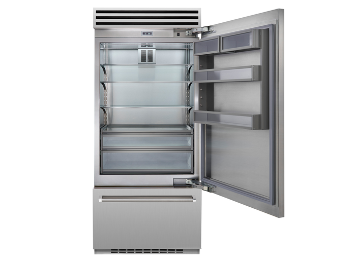 BlueStar BBB36L2 36 Inch Bottom Freezer Refrigerator Pro 22.4 Cu Ft