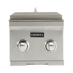 Coyote C1DBLP 14 Inch Built-in Double Side Burner with 2 15,000-BTU Brass Burners